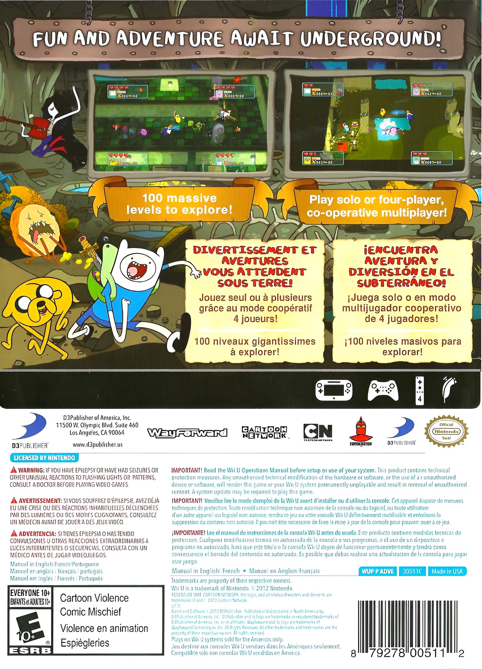 Adventure Time: Explore the Dungeon Because I Don't Know Wii U - Video Game - Used - CaveGamers - Image 2