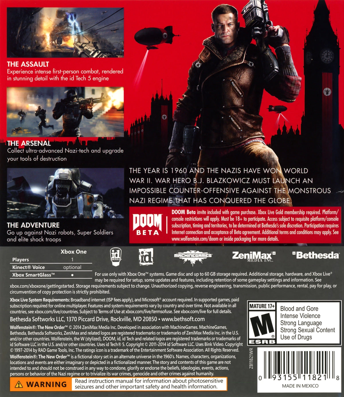 Wolfenstein: The New Order Xbox One - Video Game - Used - CaveGamers - Image 2