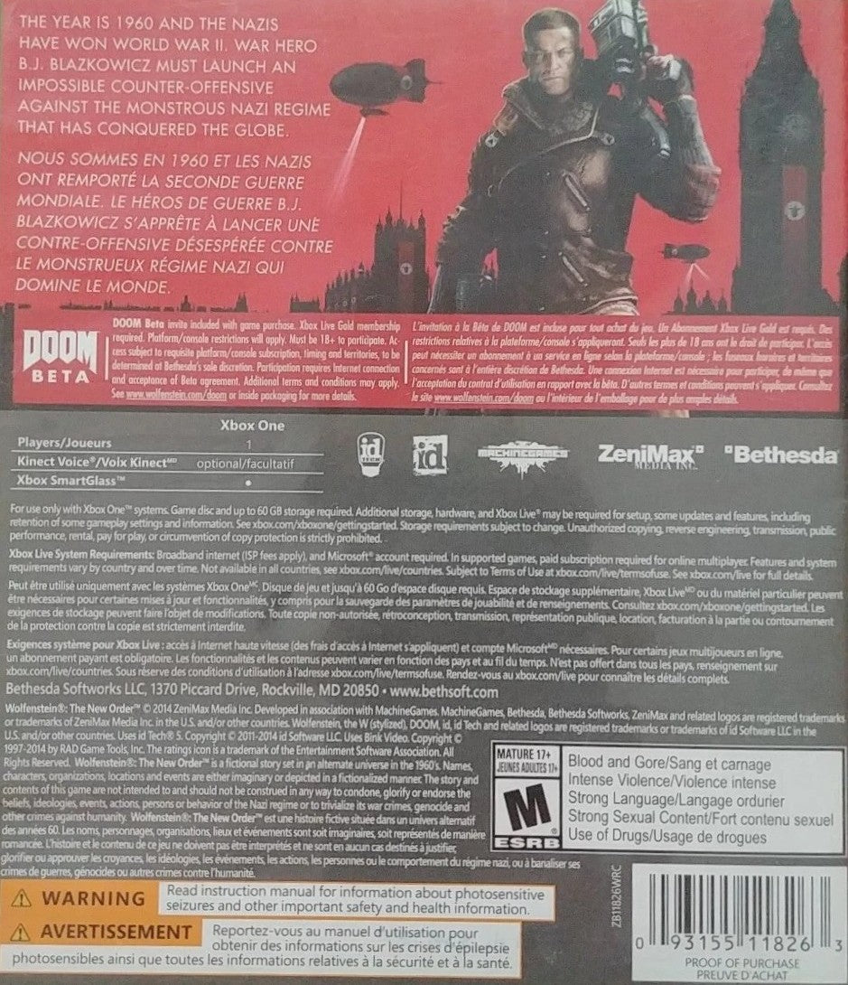 Wolfenstein: The New Order Xbox One - Video Game - Used - CaveGamers - Image 2