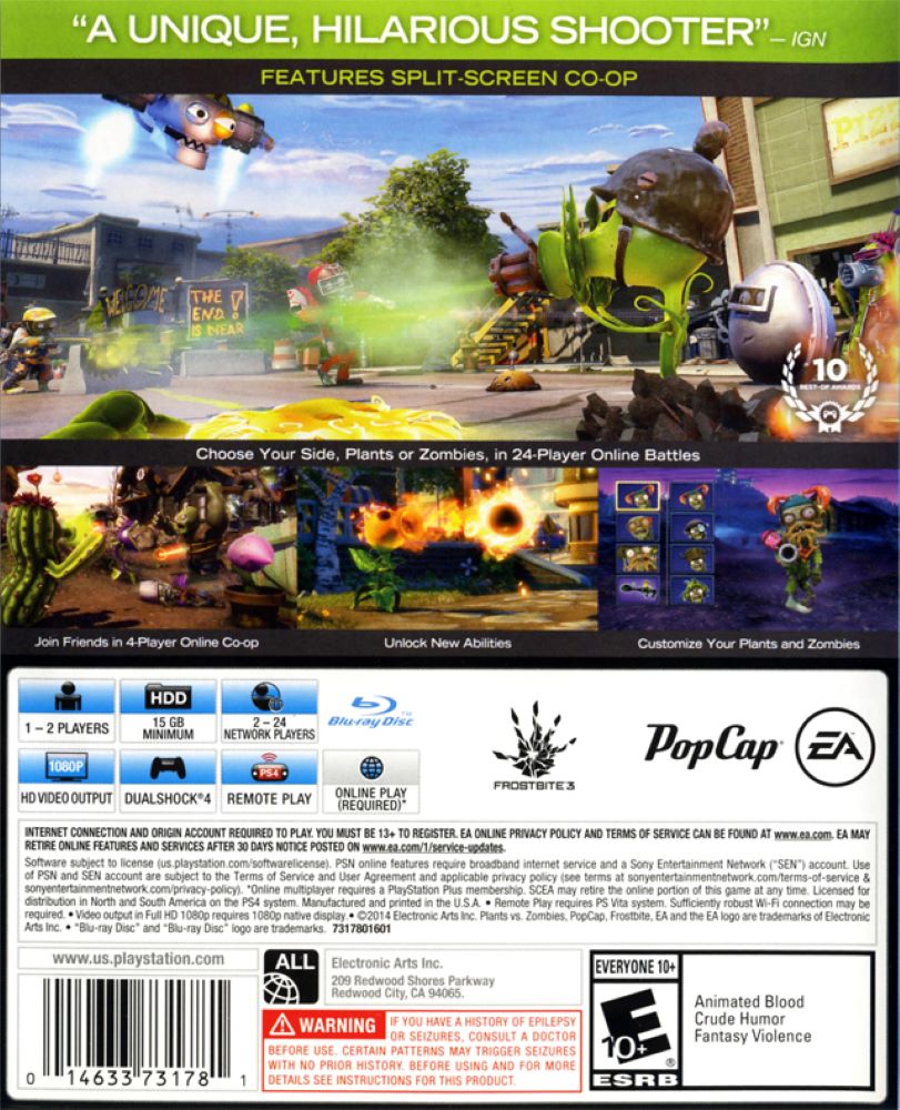 Plants vs. Zombies: Garden Warfare PS4 - Video Game - Used - CaveGamers - Image 2