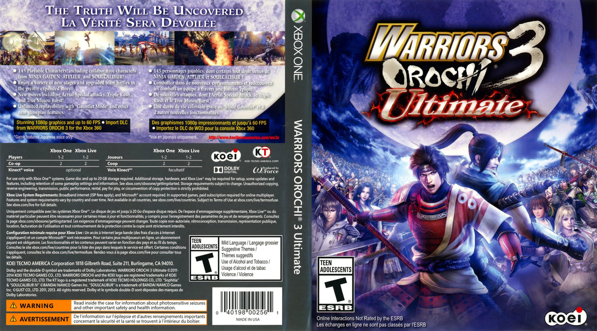 Warriors Orochi 3: Ultimate Xbox One - Video Game - Used - CaveGamers - Image 3