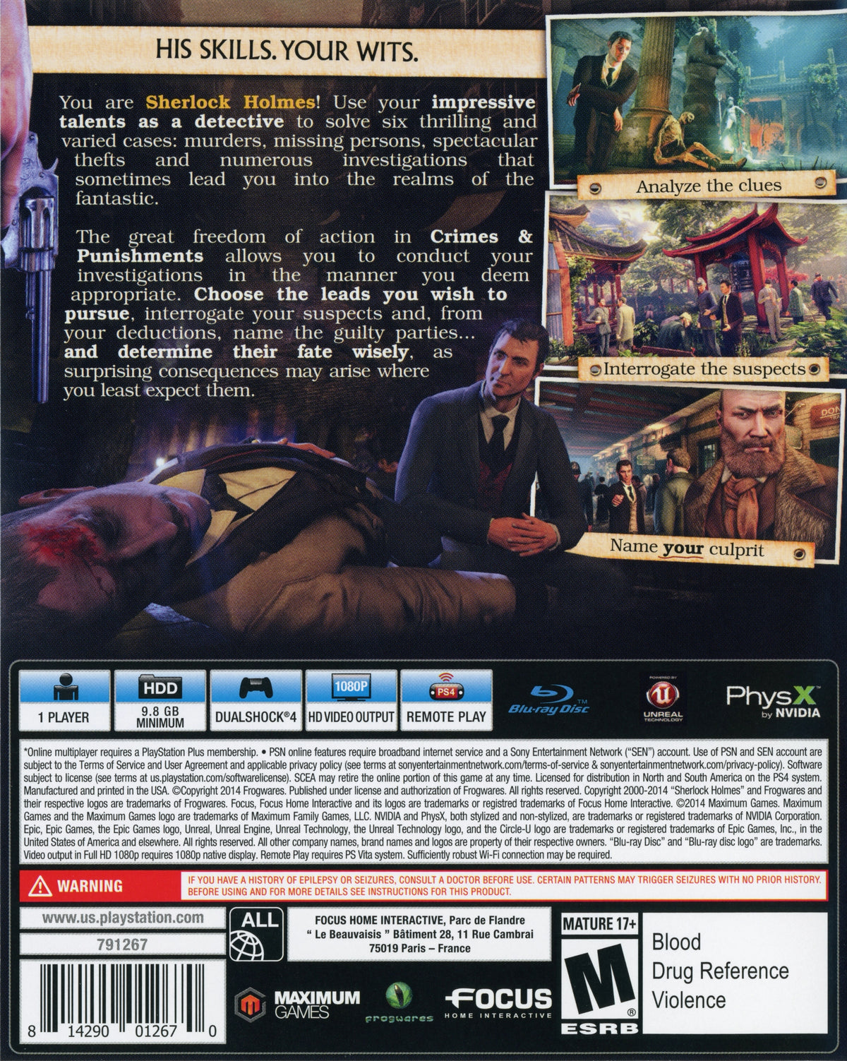 Sherlock Holmes: Crimes & Punishments PS4 - Video Game - Used - CaveGamers - Image 2