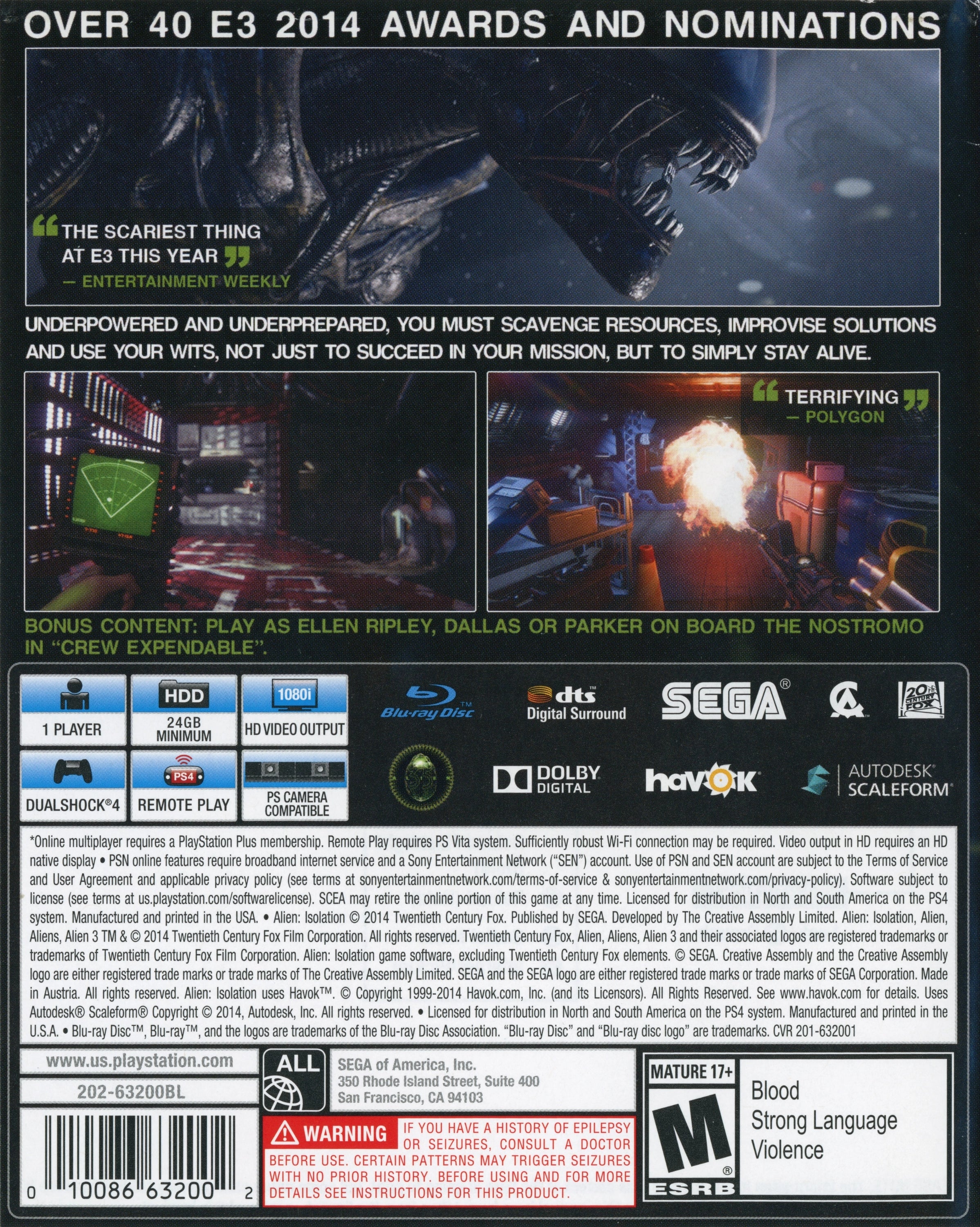 Alien: Isolation PS4 - Video Game - Used - CaveGamers - Image 2