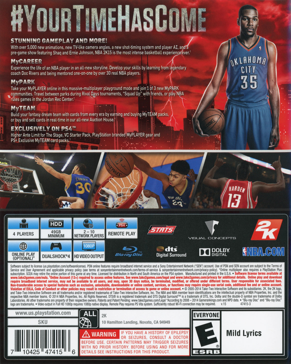 NBA 2K15 PS4 - Video Game - Used - CaveGamers - Image 2