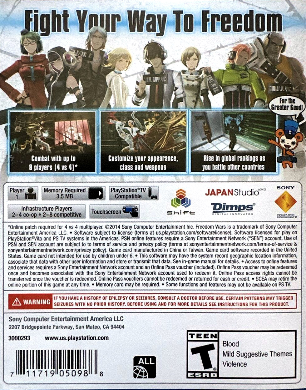 Freedom Wars PSV - Video Game - Used - CaveGamers - Image 2