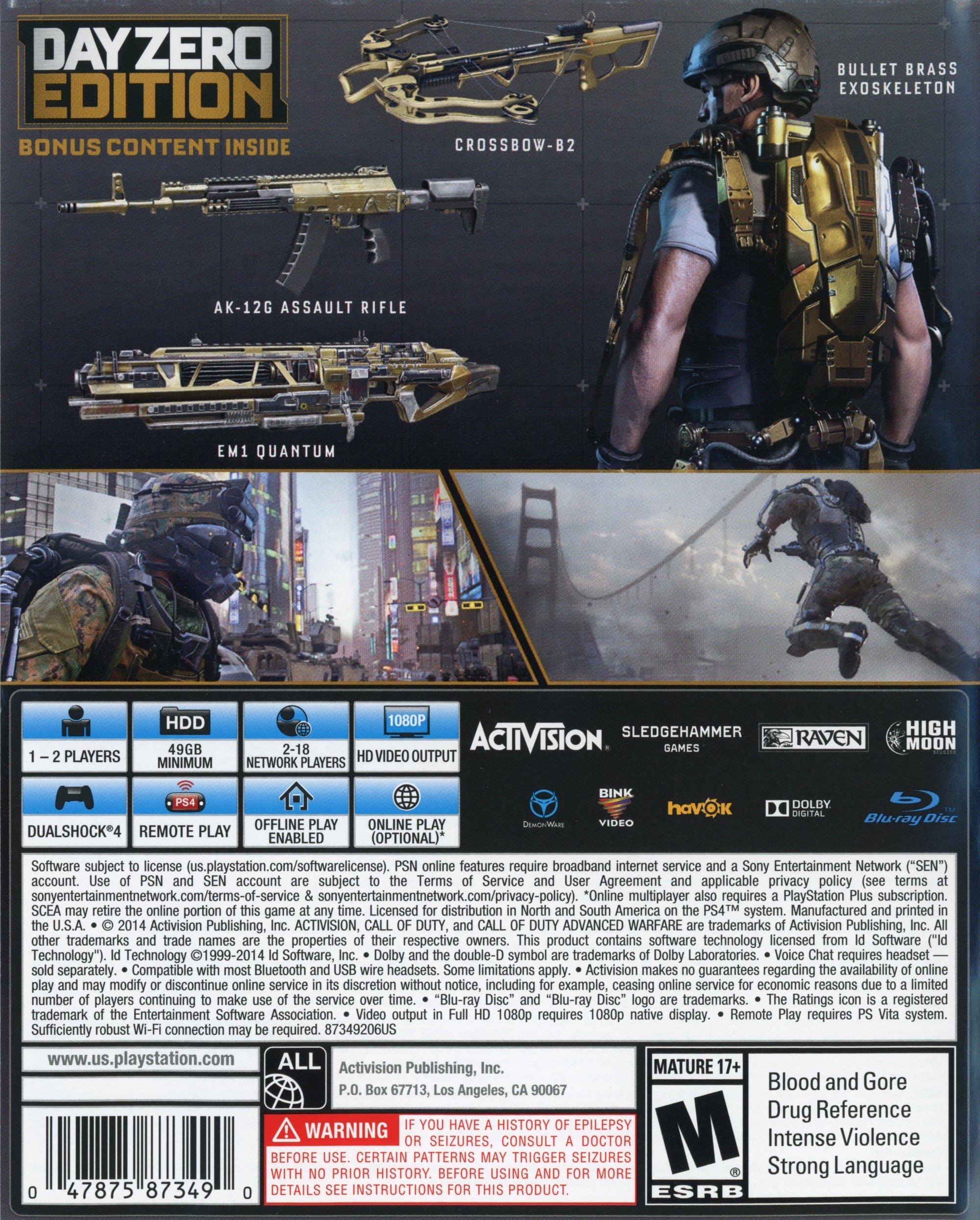 Call of Duty Advanced Warfare PS4 - Video Game - Used - CaveGamers - Image 2