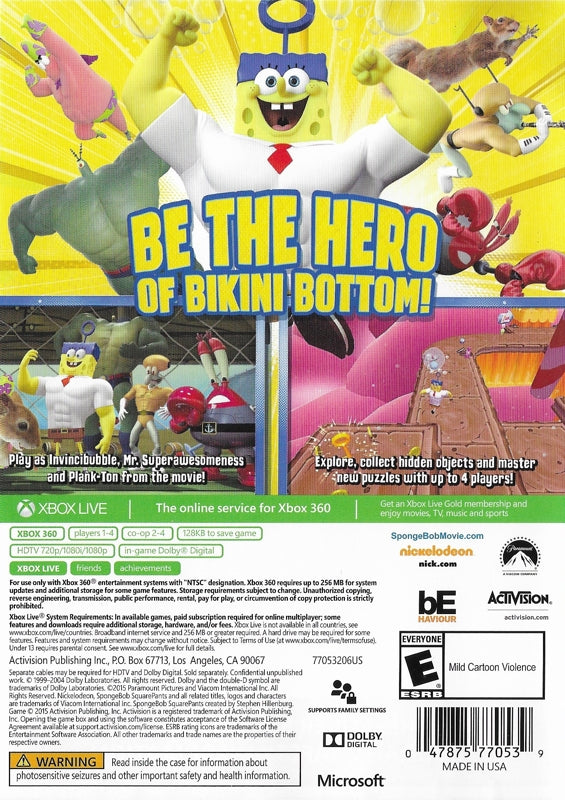 SpongeBob HeroPants Xbox 360 - Video Game - Used - CaveGamers - Image 2