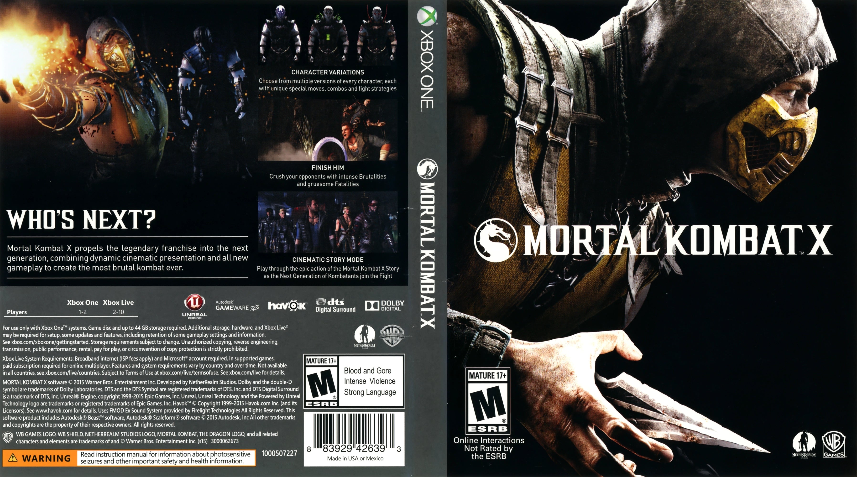 Mortal Kombat X Xbox One - Video Game - Used - CaveGamers - Image 4