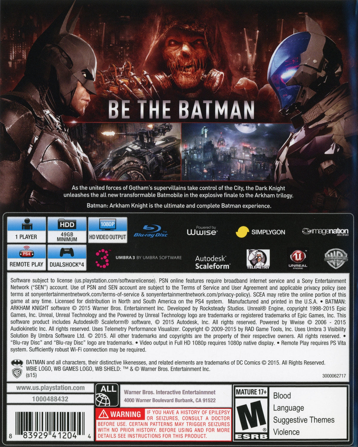 Batman: Arkham Knight PS4 - Video Game - Used - CaveGamers - Image 2