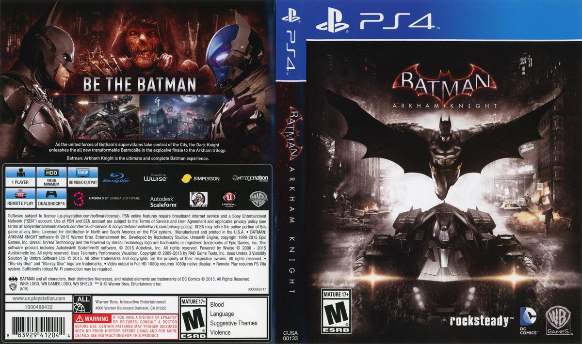 Batman: Arkham Knight PS4 - Video Game - Used - CaveGamers - Image 4