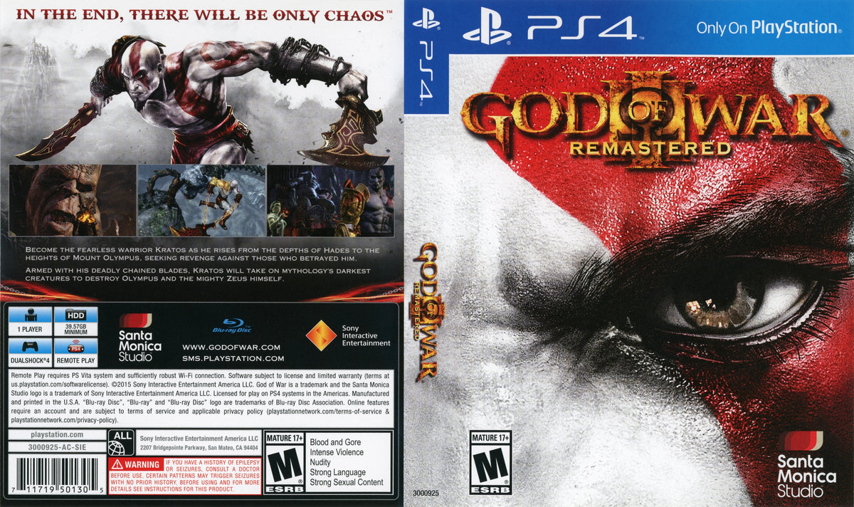 God of War III: Remastered PS4 - Video Game - Used - CaveGamers - Image 4