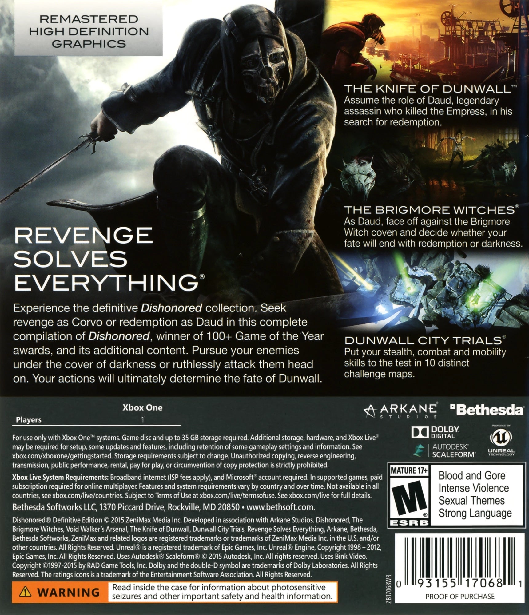 Dishonored [Definitive Edition] Xbox One - Video Game - Used - CaveGamers - Image 2
