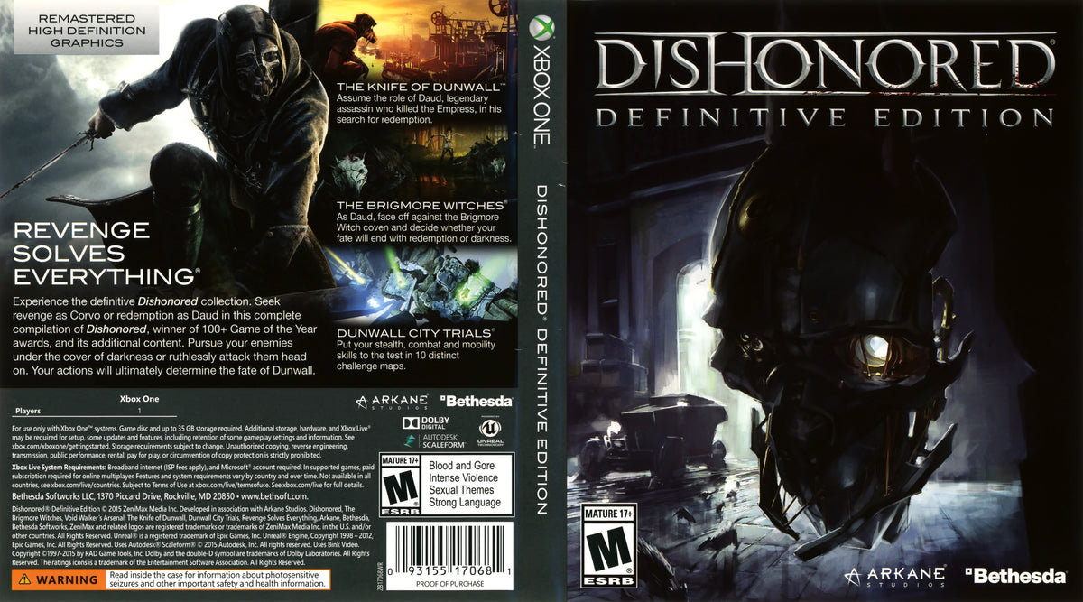 Dishonored [Definitive Edition] Xbox One - Video Game - Used - CaveGamers - Image 3