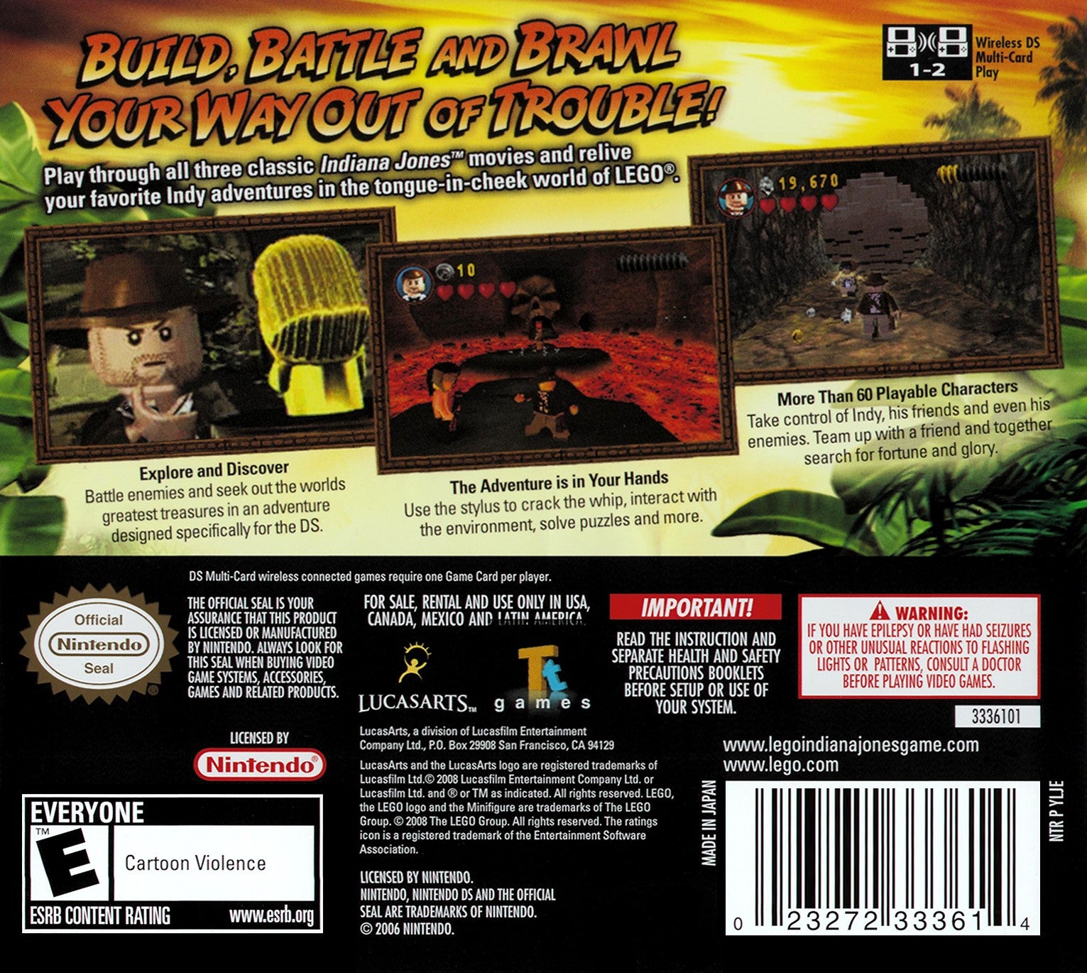 Lego Indiana Jones: The Original Adventures DS - Video Game - Used - CaveGamers - Image 2