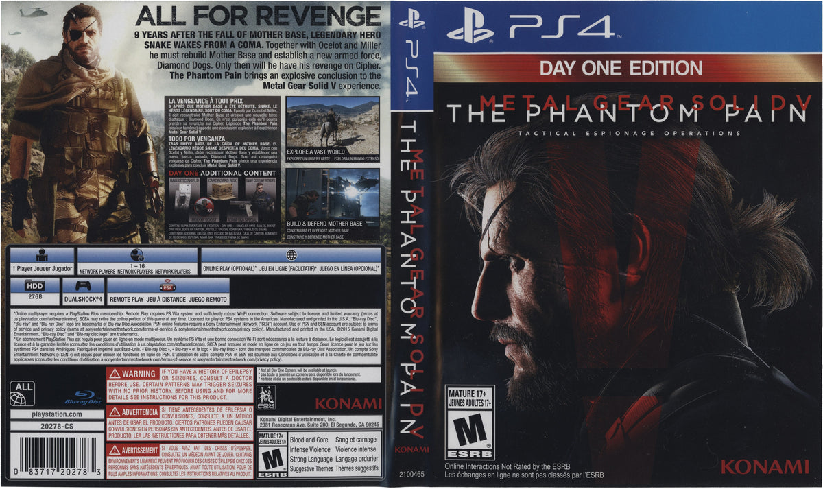 Metal Gear Solid V: The Phantom Pain PS4 - Video Game - Used - CaveGamers - Image 4