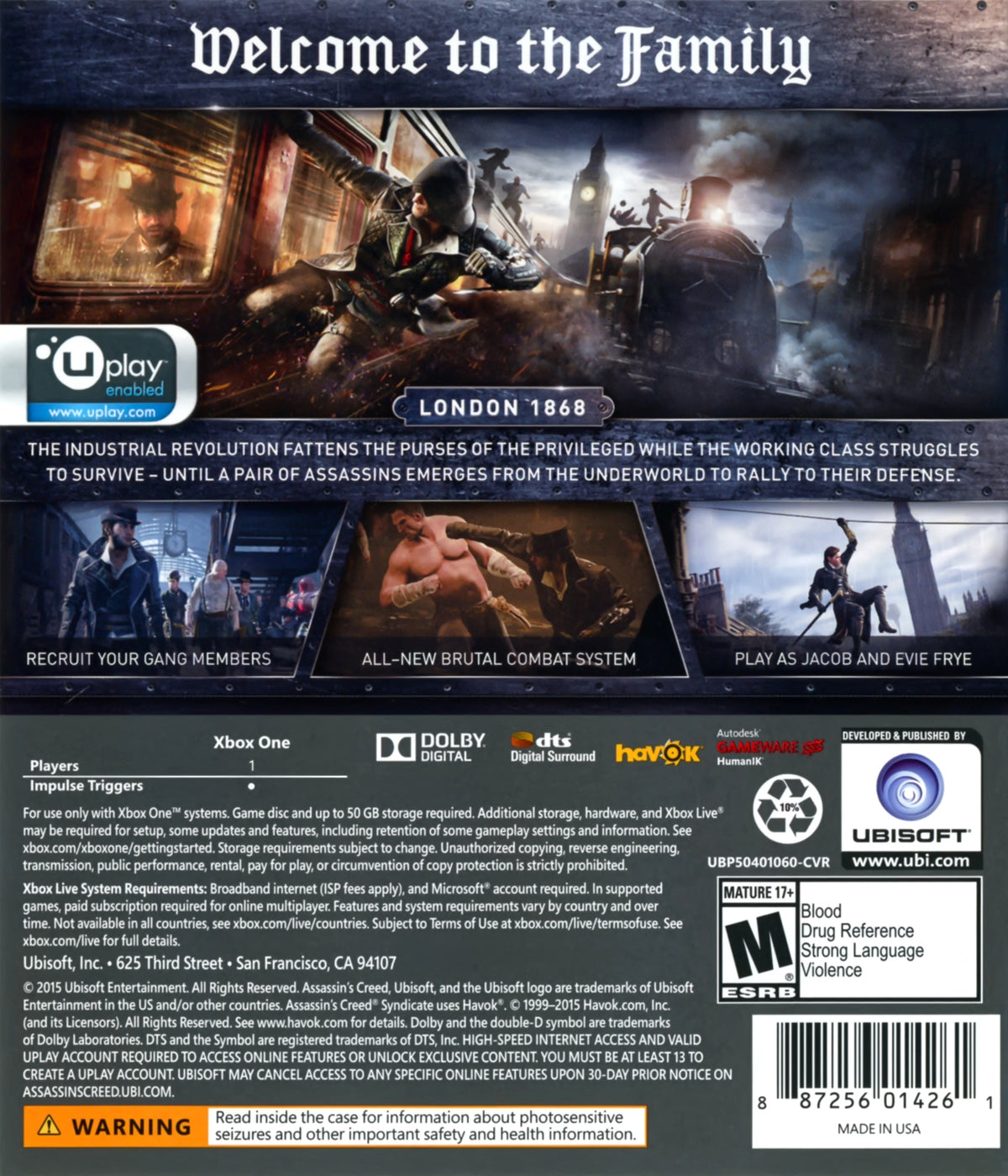 Assassin's Creed Syndicate Xbox One - Video Game - Used - CaveGamers - Image 2