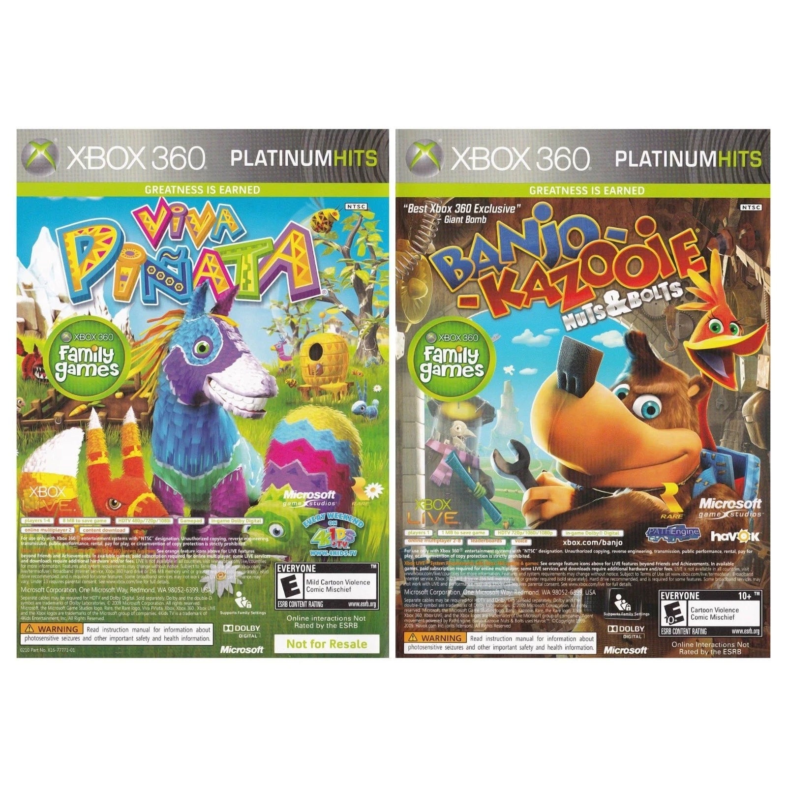 Banjo-Kazooie Nuts & Bolts & Viva Pinata Xbox 360 - Video Game - Used - CaveGamers