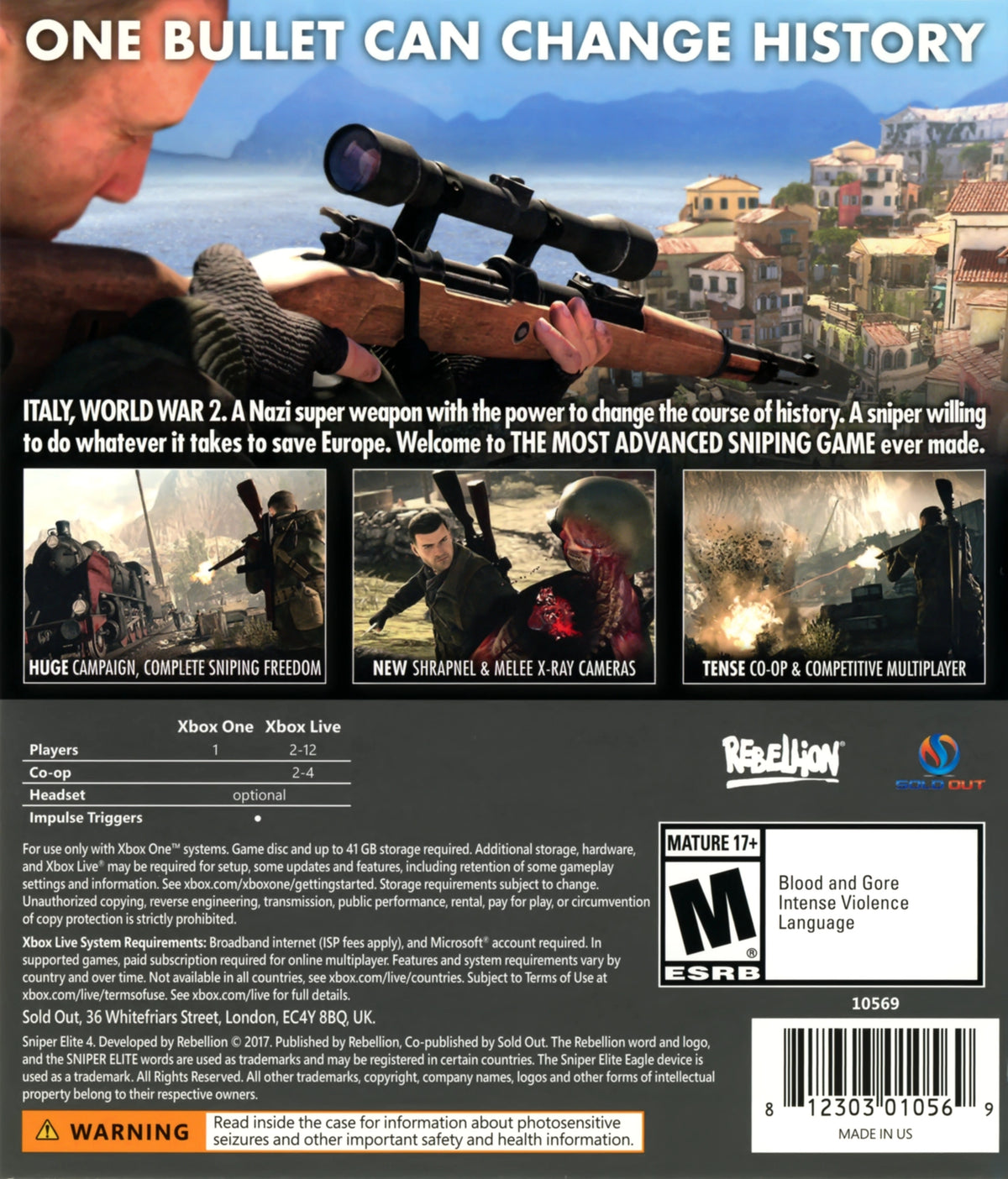Sniper Elite 4 Xbox One - Video Game - Used - CaveGamers - Image 2