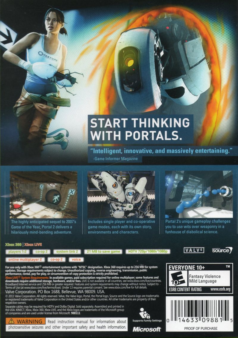 Portal 2 Xbox 360 - Video Game - Used - CaveGamers - Image 2