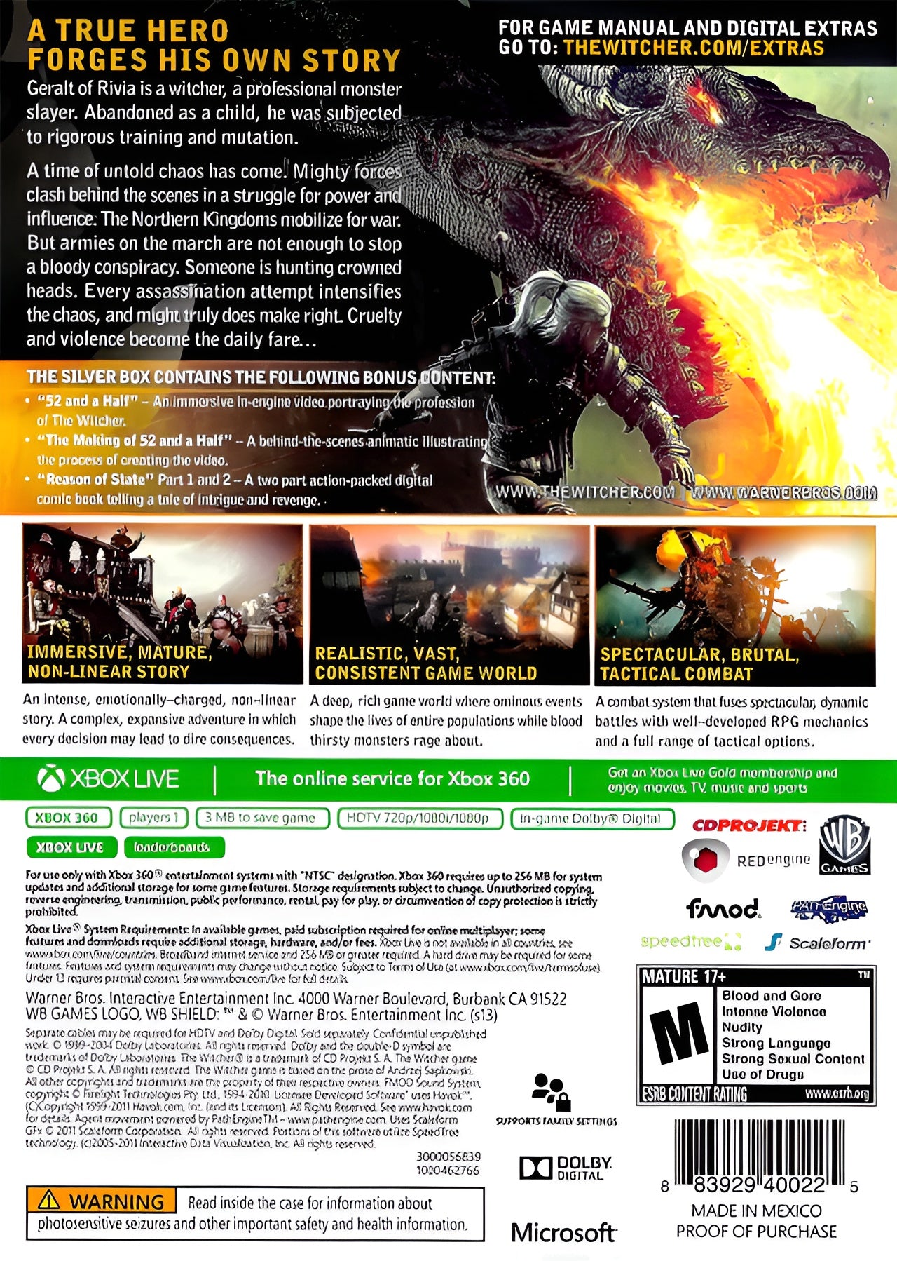 The Witcher 2: Assassins of Kings - Enhanced Edition [2 Discs] Xbox 360 - Video Game - Used - CaveGamers - Image 2