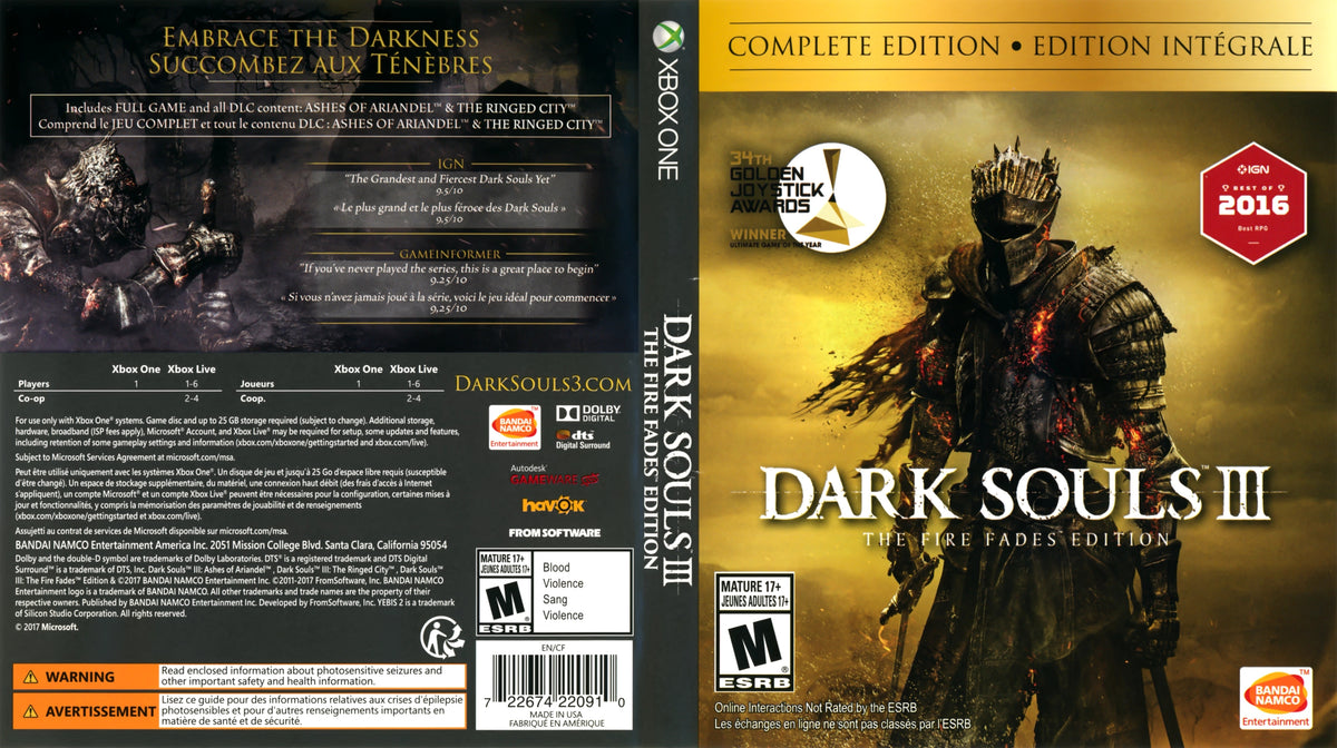 Dark Souls III: The Fire Fades Edition Xbox One - Video Game - Used - CaveGamers - Image 3