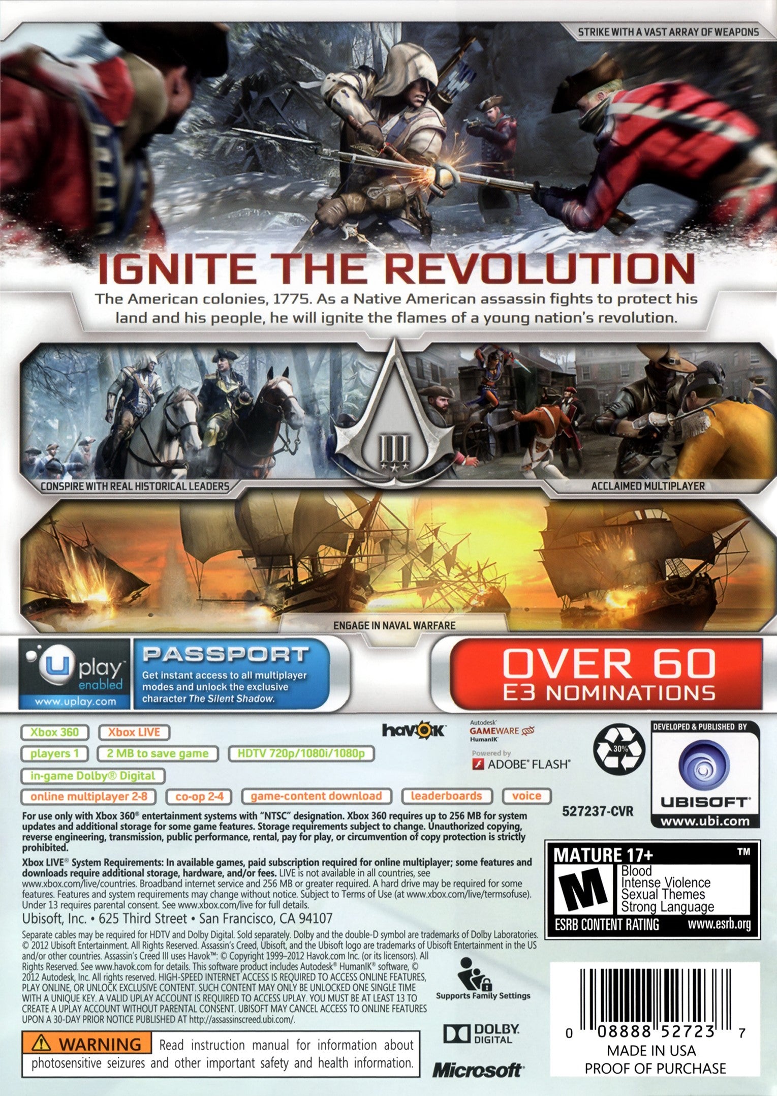 Assassin's Creed III [2 Discs] Xbox 360 - Video Game - Used - CaveGamers - Image 2