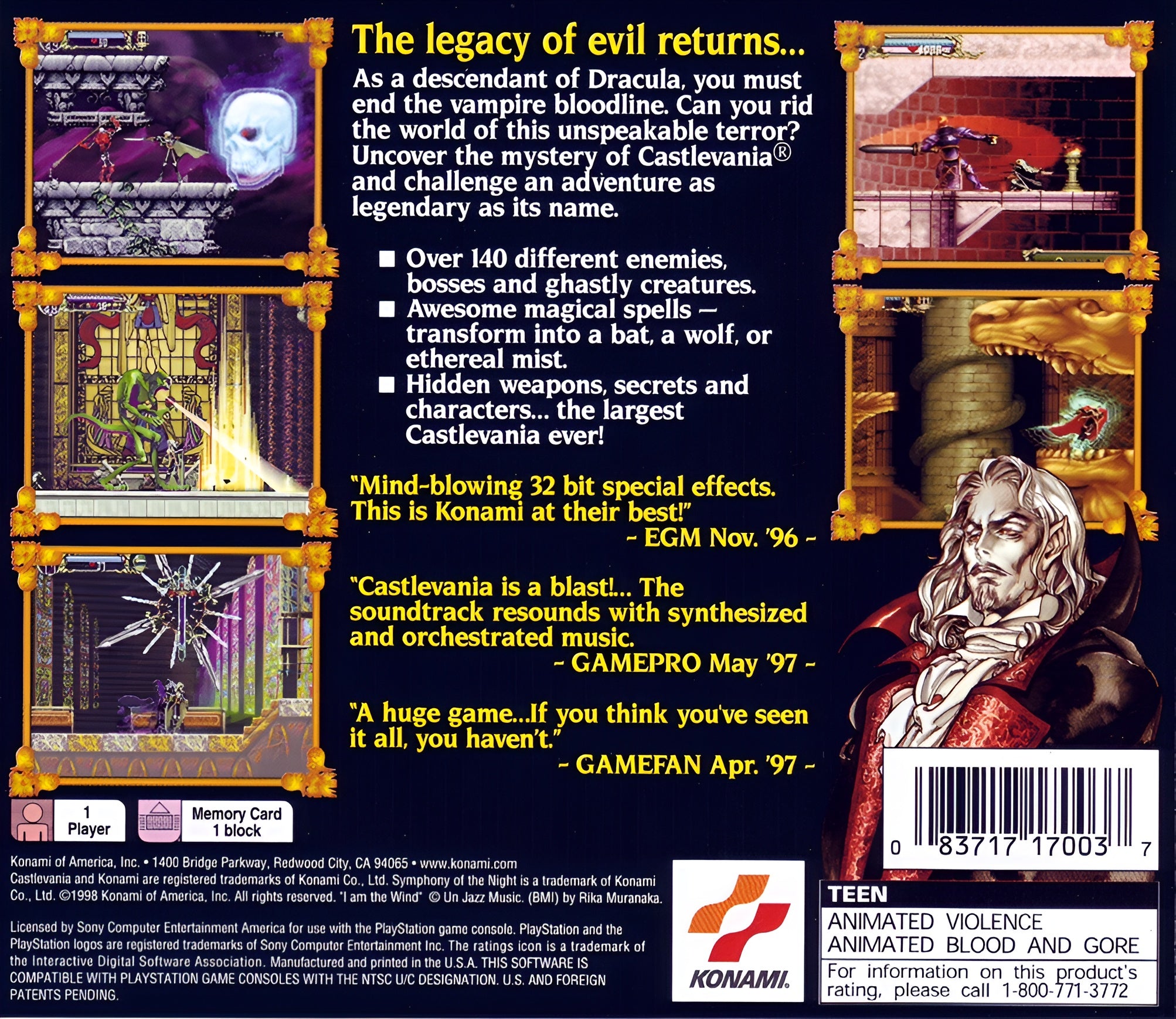 Castlevania: Symphony of the Night Playstation - Video Game - Used - CaveGamers - Image 2