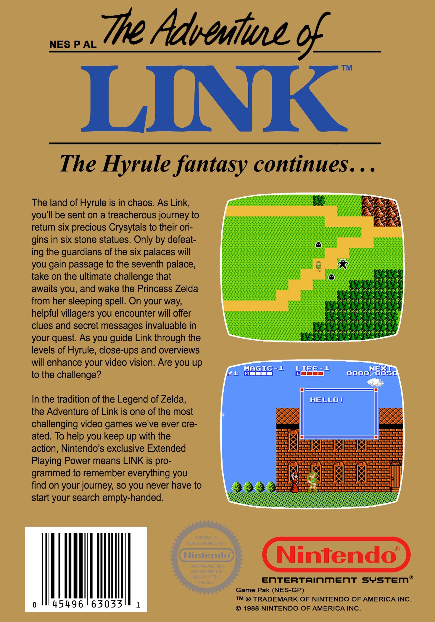 Zelda II The Adventure of Link [Gray Cart] NES - Video Game - Used - CaveGamers - Image 2