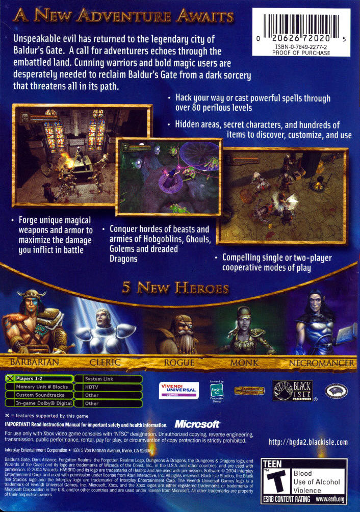 Baldur's Gate: Dark Alliance II Xbox - Video Game - Used - CaveGamers - Image 2