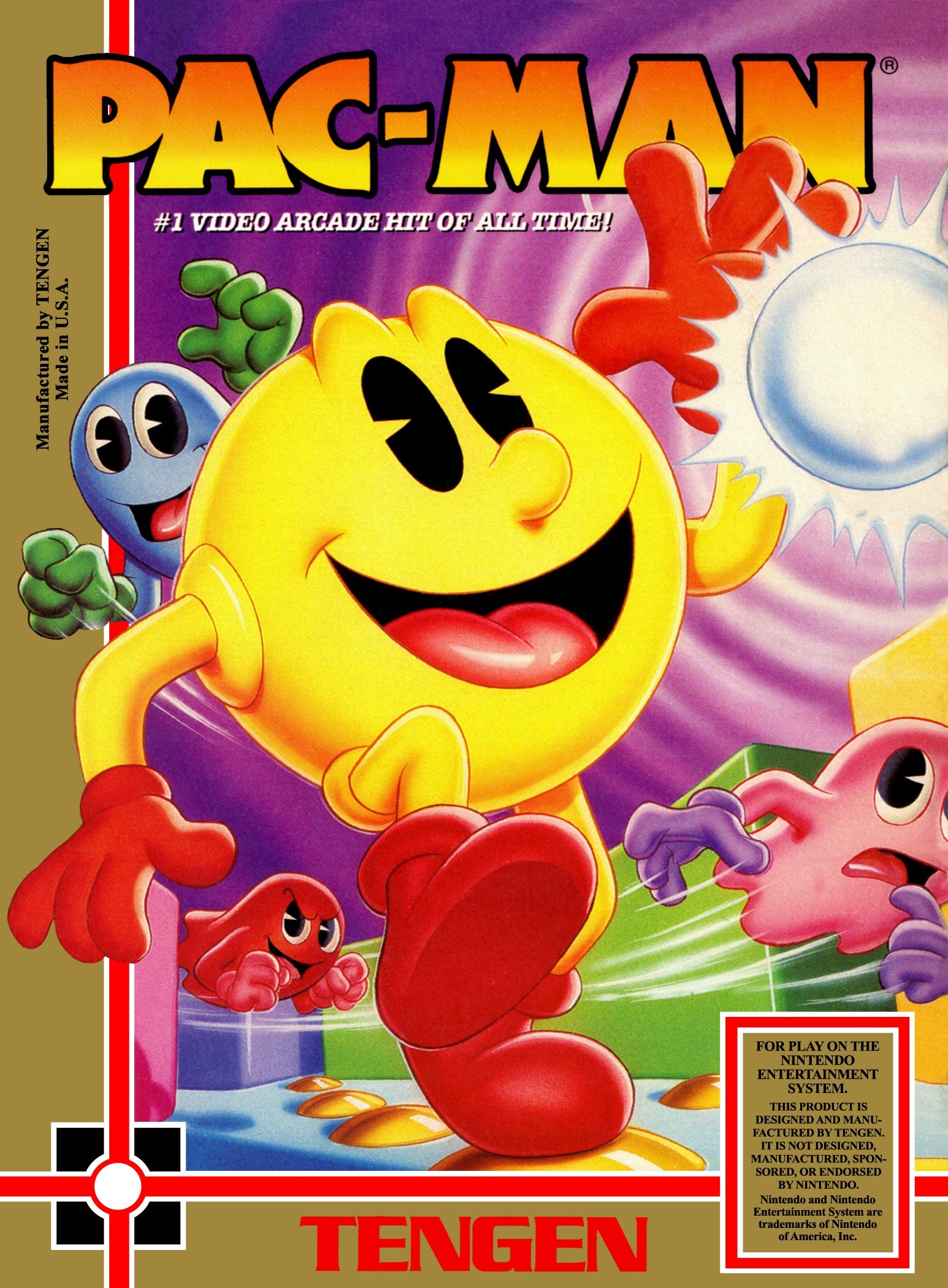 Pac-Man [Tengen Gray] NES - Video Game - Used - CaveGamers