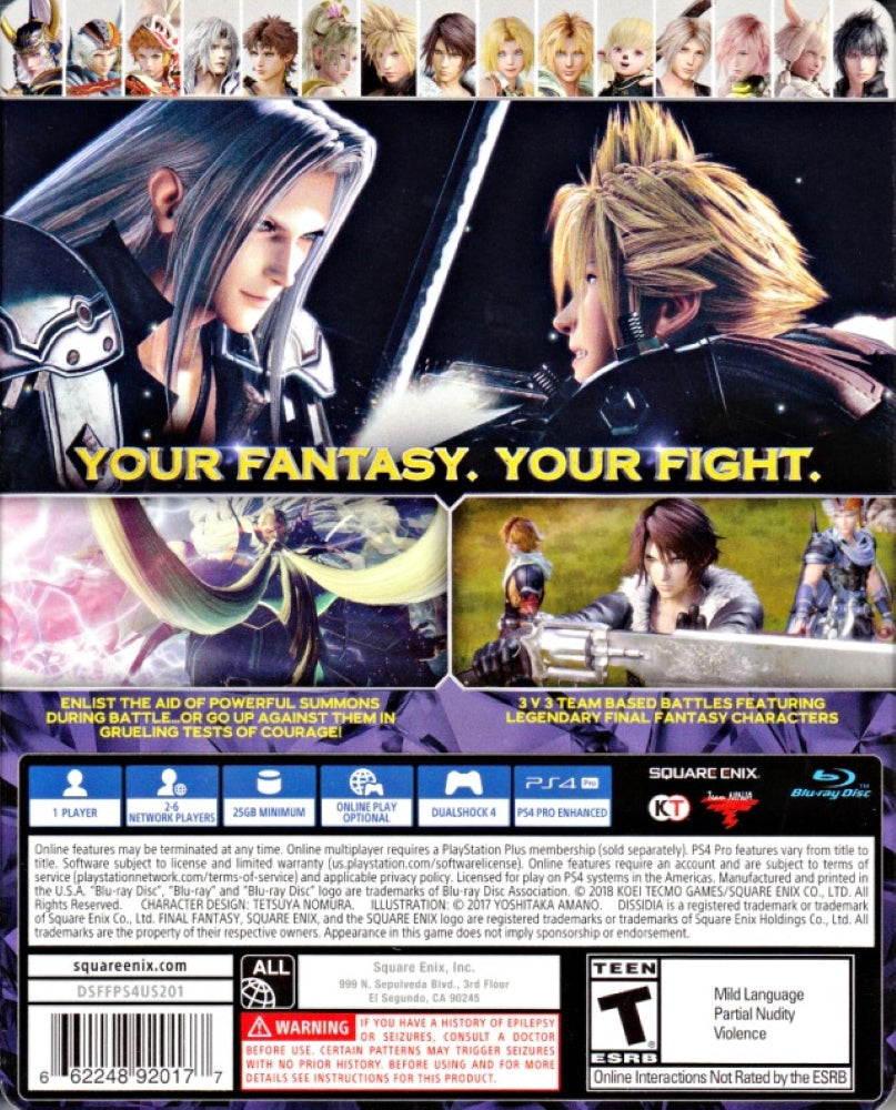 Dissidia Final Fantasy NT [Steelbook Edition] PS4 - Video Game - Used - CaveGamers - Image 2