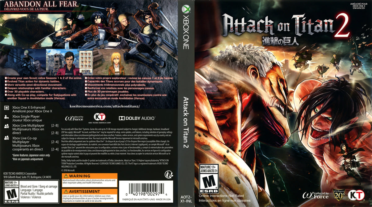 Attack on Titan 2 Xbox One - Video Game - Used - CaveGamers - Image 3