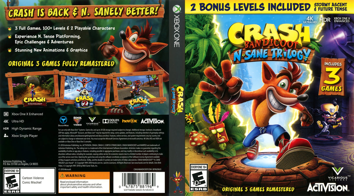 Crash Bandicoot N. Sane Trilogy Xbox One - Video Game - Used - CaveGamers - Image 3
