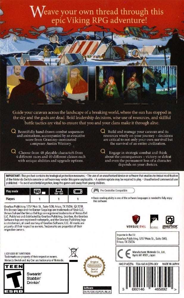 Banner Saga Trilogy Switch - Video Game - Used - CaveGamers - Image 2