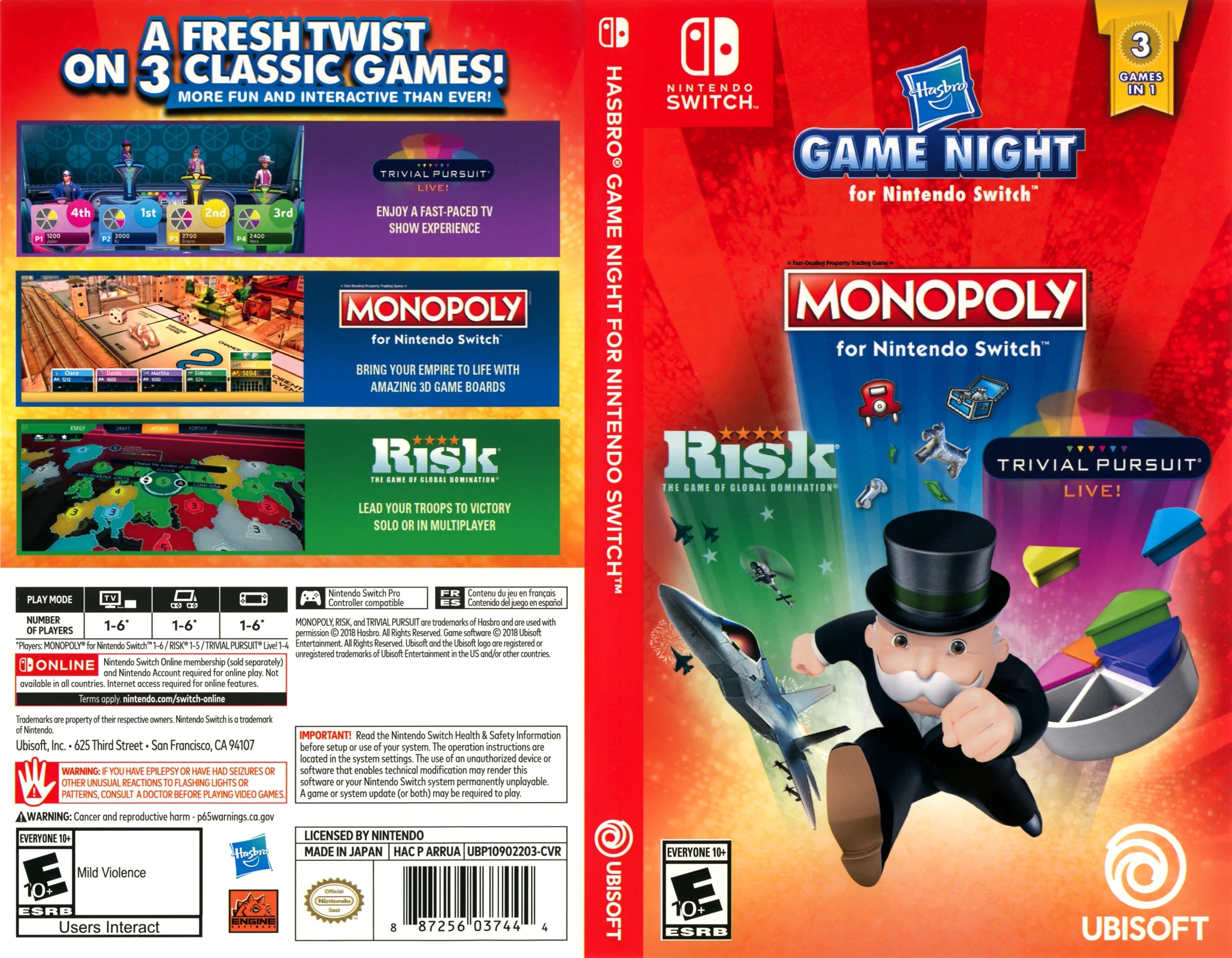 Hasbro Game Night Switch - Video Game - Used - CaveGamers - Image 4