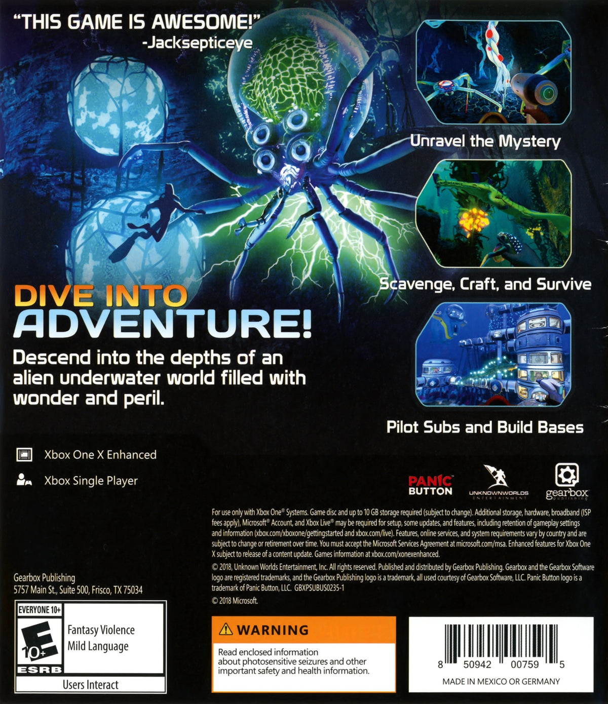Subnautica Xbox One - Video Game - Used - CaveGamers - Image 2
