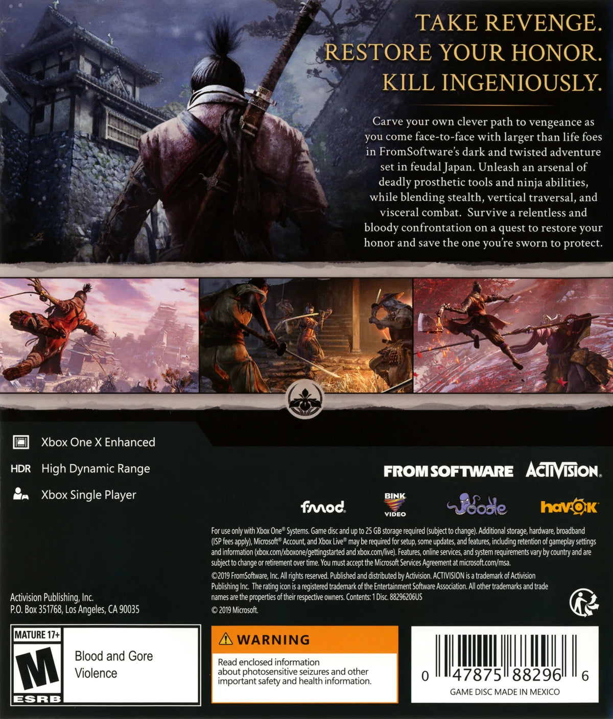 Sekiro: Shadows Die Twice Xbox One - Video Game - Used - CaveGamers - Image 2