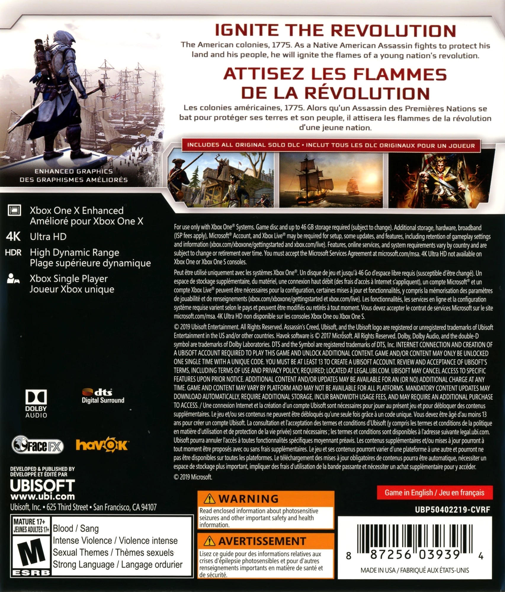 Assassin's Creed III Remastered Xbox One - Video Game - Used - CaveGamers - Image 2