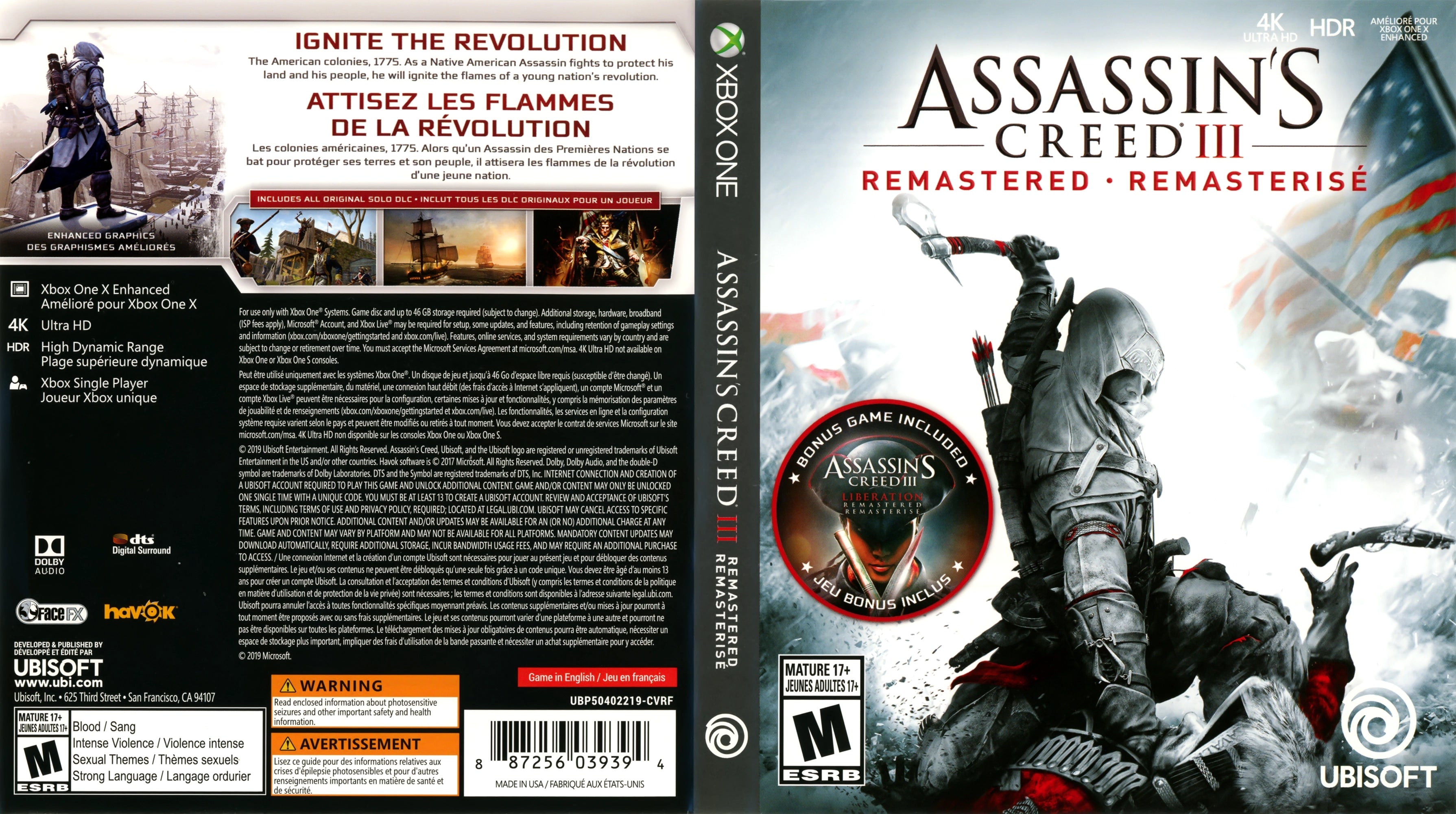 Assassin's Creed III Remastered Xbox One - Video Game - Used - CaveGamers - Image 3