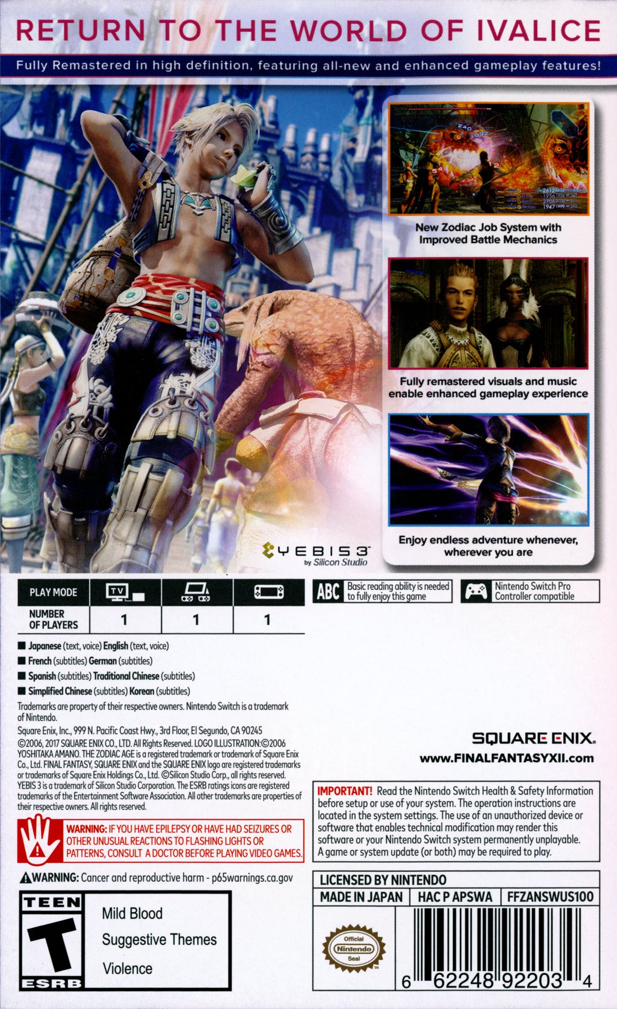 Final Fantasy XII: The Zodiac Age Switch - Video Game - Used - CaveGamers - Image 2