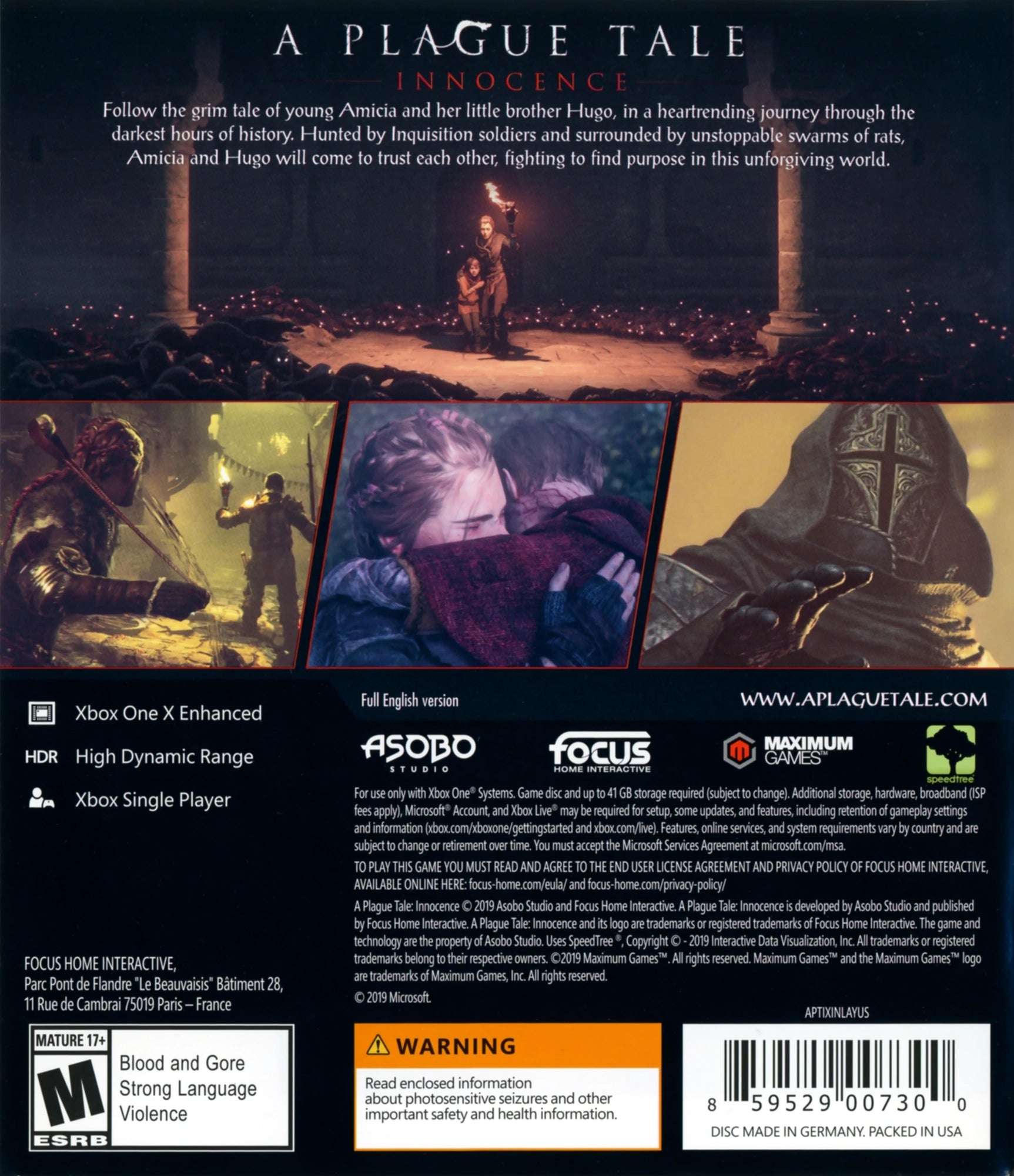 A Plague Tale: Innocence Xbox One - Video Game - Used - CaveGamers - Image 2