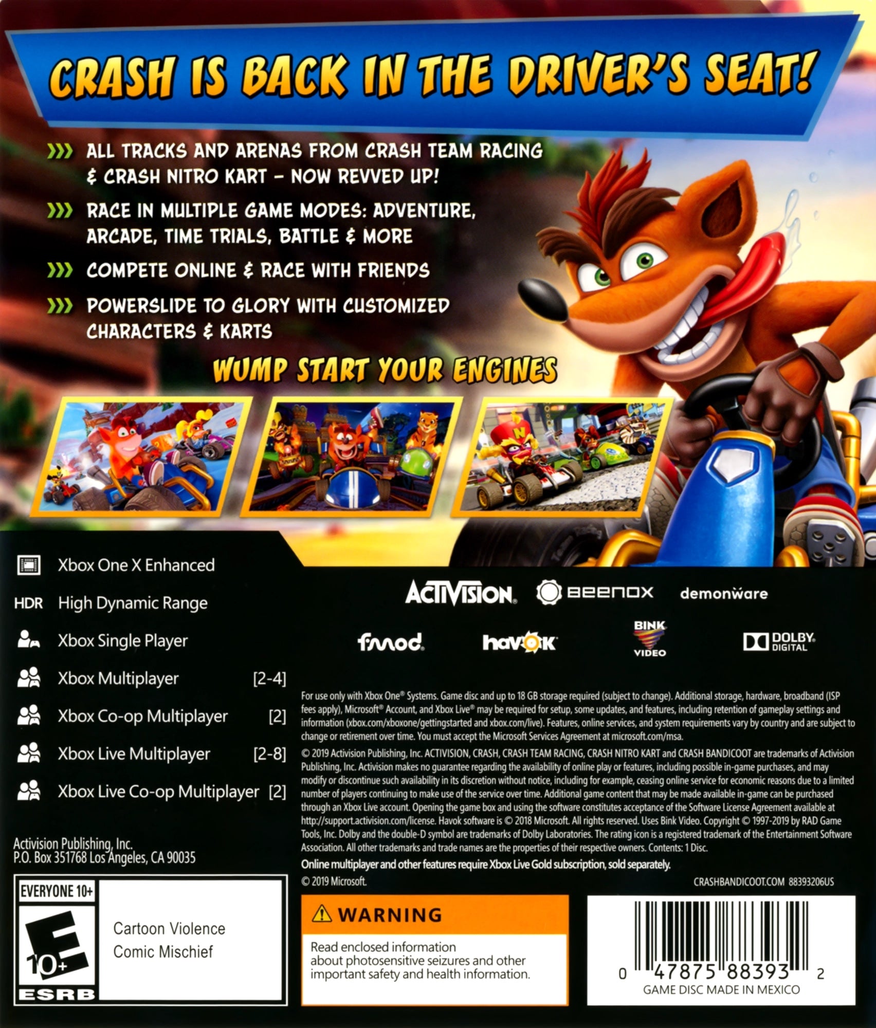 CTR: Crash Team Racing: Nitro Fueled Xbox One - Video Game - Used - CaveGamers - Image 2