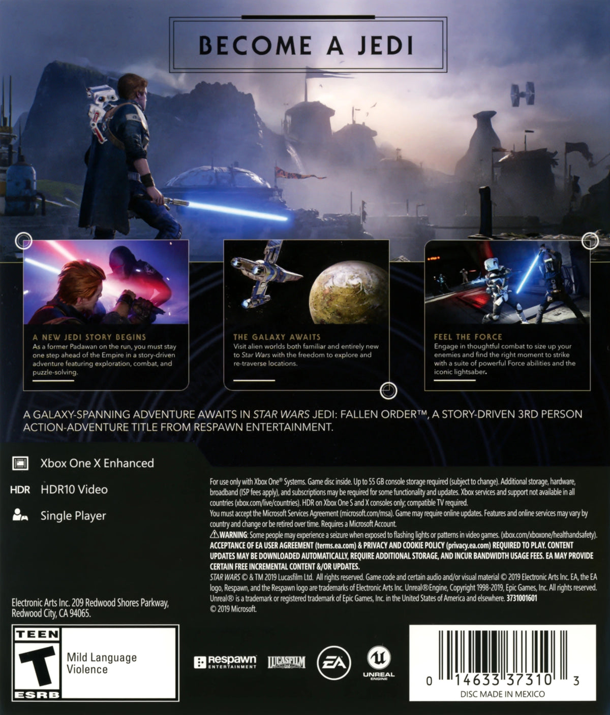 Star Wars Jedi: Fallen Order Xbox One - Video Game - Used - CaveGamers - Image 2