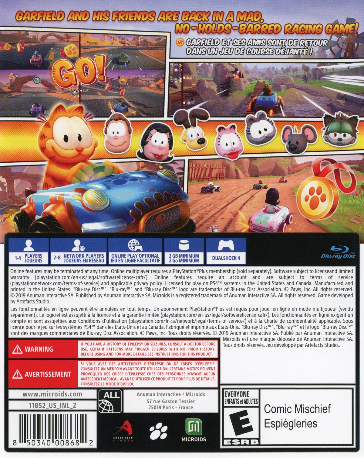 Garfield Kart: Furious Racing PS4 - Video Game - Used - CaveGamers - Image 2