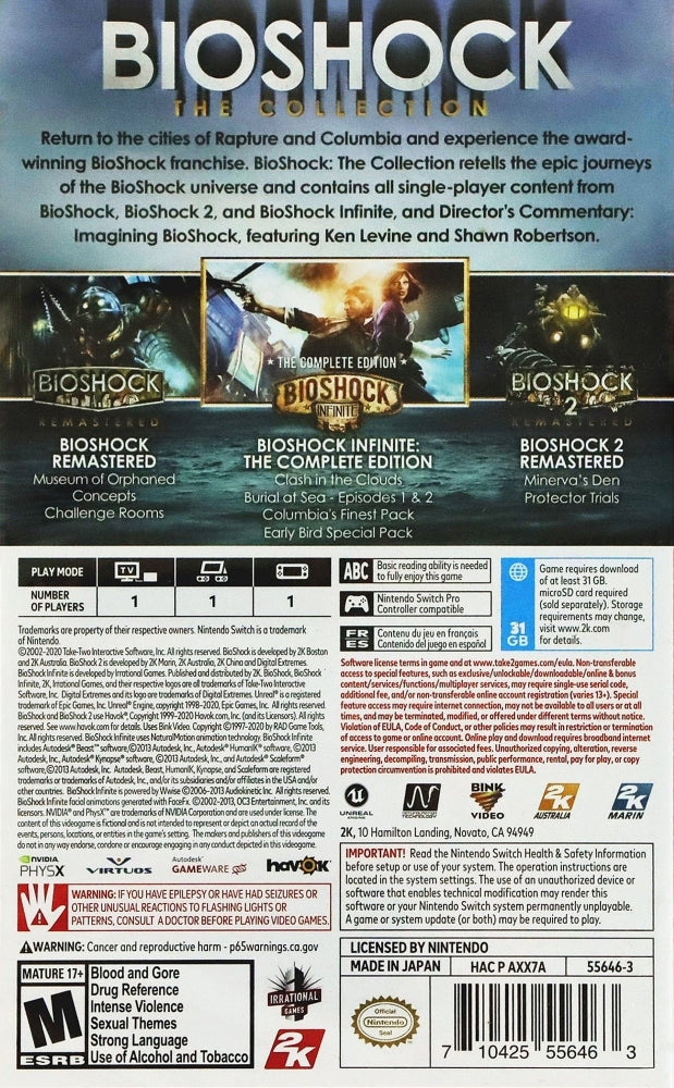Bioshock The Collection Switch - Video Game - Used - CaveGamers - Image 2