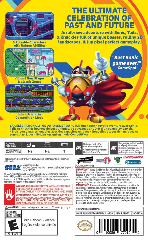Sonic Mania Switch - Video Game - Used - CaveGamers - Image 2