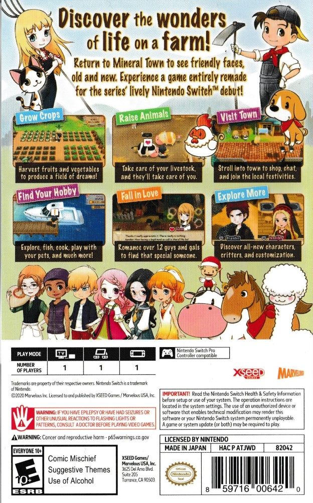 Story of Seasons: Friends of Mineral Town Switch - Video Game - Used - CaveGamers - Image 2