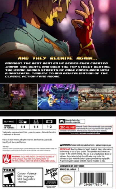 Streets of Rage 4 Switch - Video Game - Used - CaveGamers - Image 2