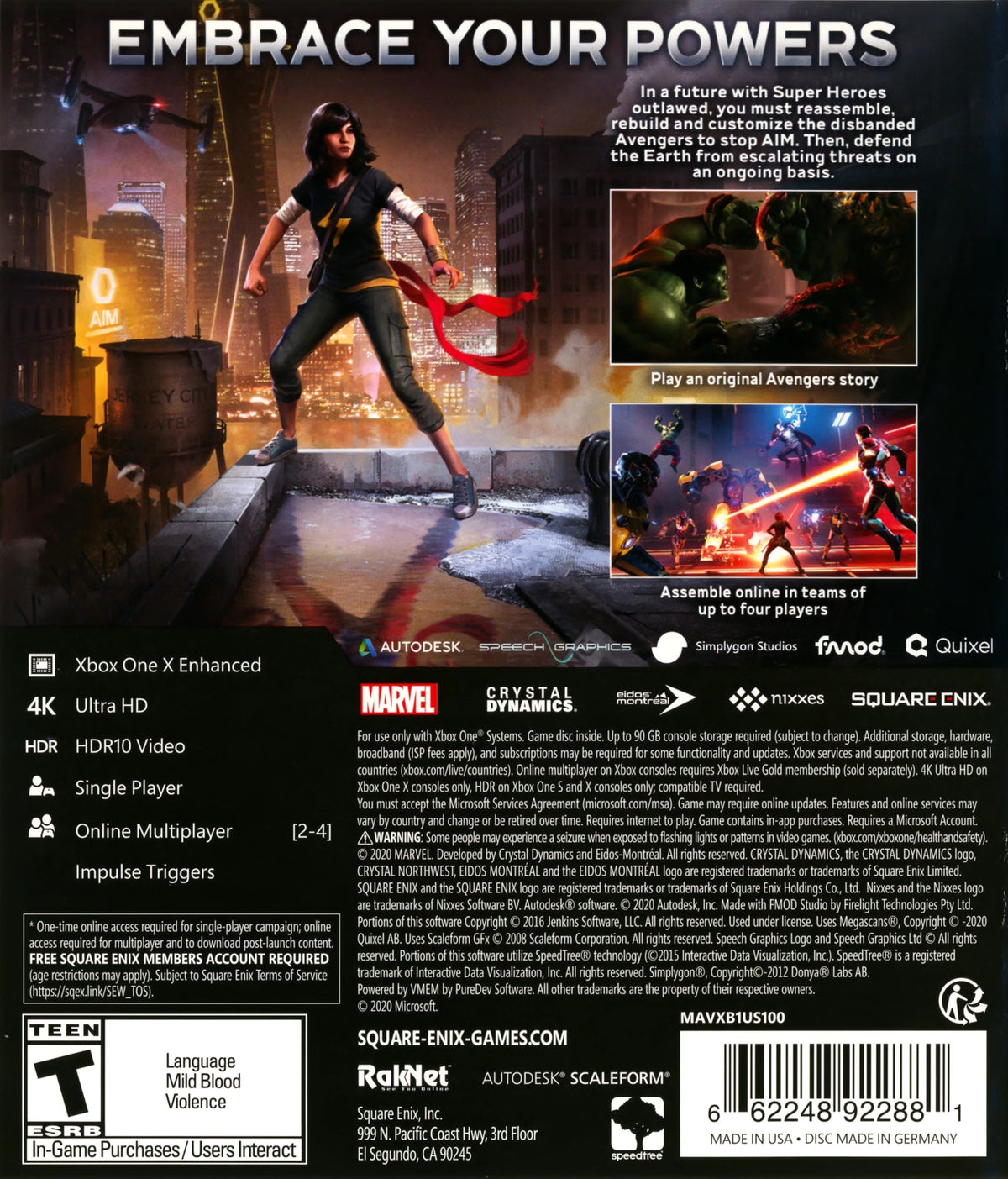 Marvel Avengers Xbox One - Video Game - Used - CaveGamers - Image 2