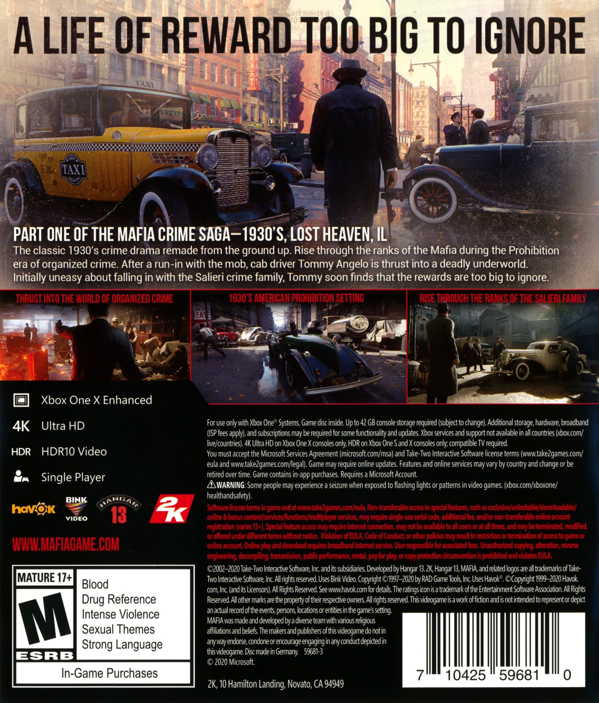 Mafia: Definitive Edition Xbox One - Video Game - Used - CaveGamers - Image 2